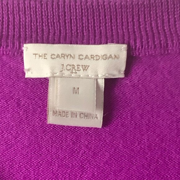 J.Crew The Caryn Cardigan Sweater 100% Cotton Women Medium Purple - Picture 2 of 7